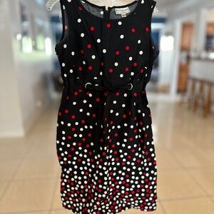 Karin Steven’s Black and Pink Fit and Flare Dress